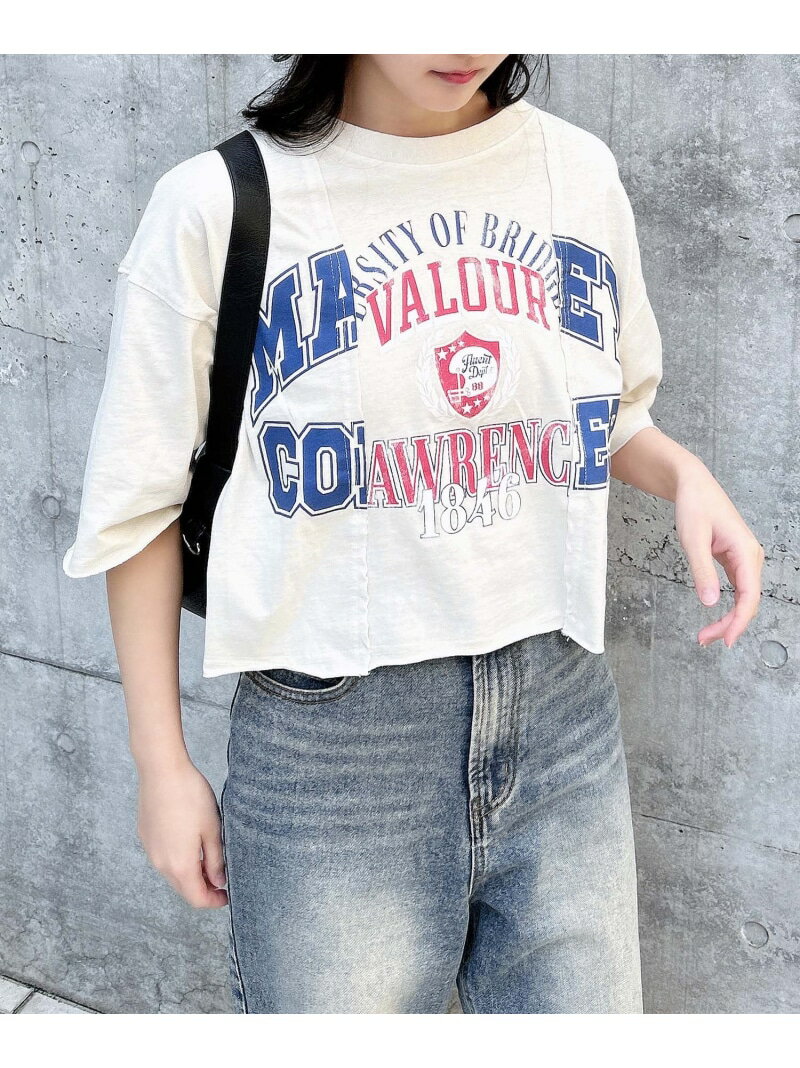 【SALE／60%OFF】【WEB限定】リメイクビンテージTシャツ INGNI イング トップス カットソー・Tシャツ ベージュ カーキグリーン グレー【RBA_E】[Rakuten Fashion]のサムネイル