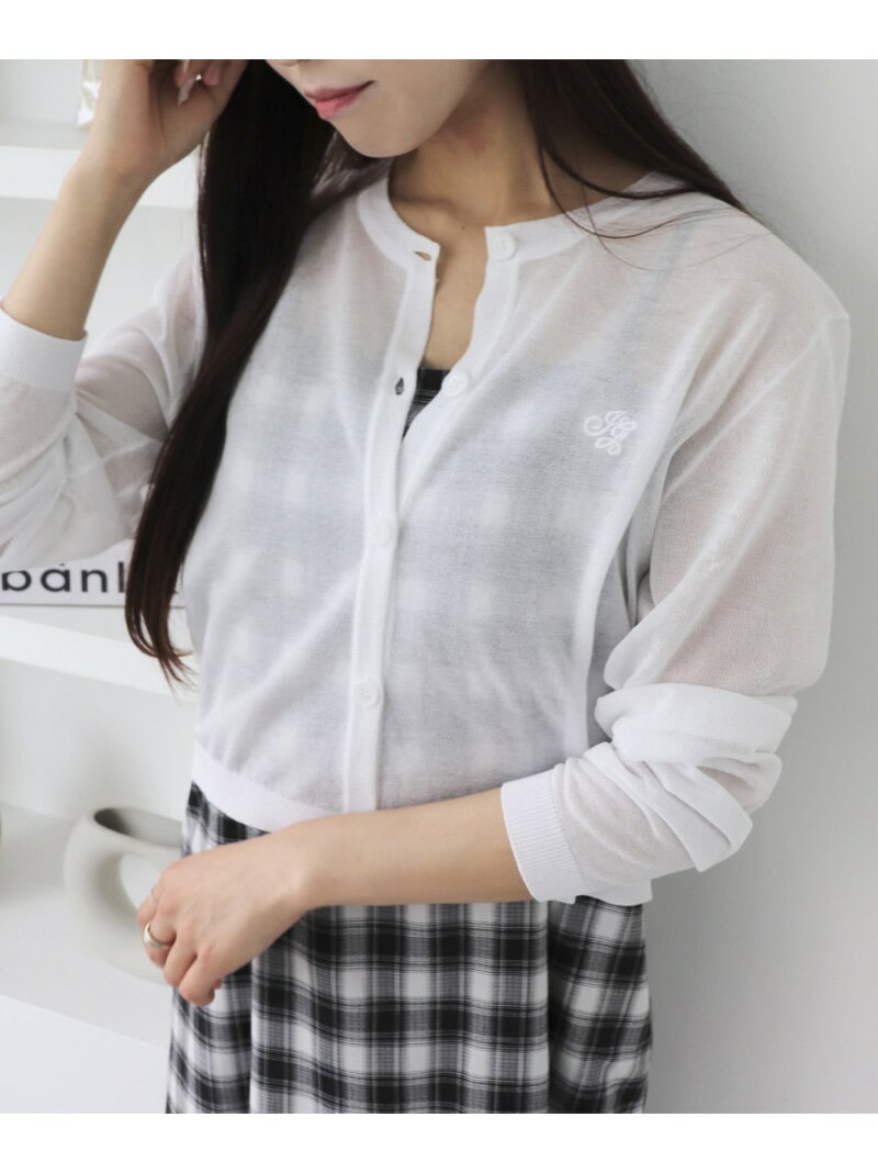 【SALE／18%OFF】胸ロゴシアーニットカーディガン INGNI イング トップス カーディガン ホワイト グレー ブラック ピンク ブルー【RBA_E】[Rakuten Fashion]