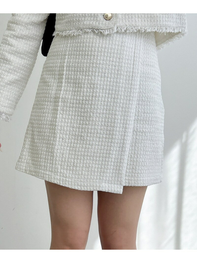 【WEB限定】ツイードラップスカパン INGNI イング スカート その他のスカート ブルー ホワイト ブラック[Rakuten Fashion]