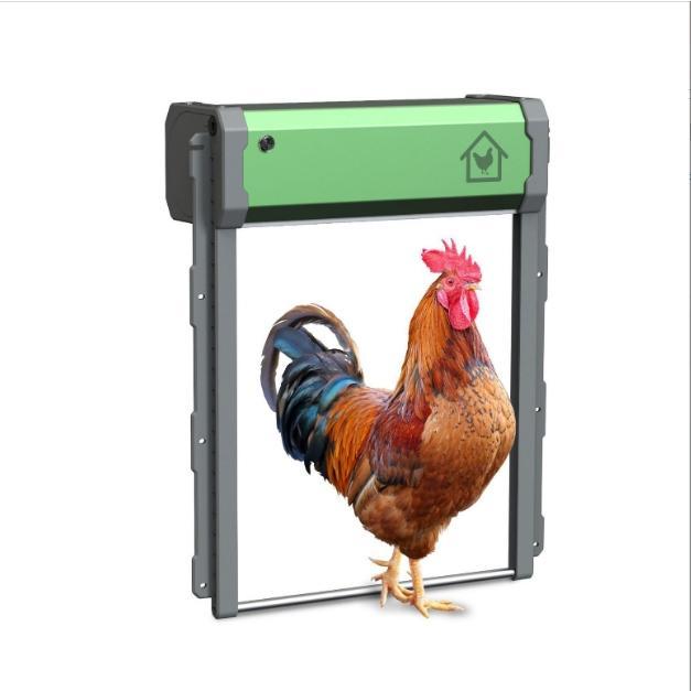 自動鶏小屋ドア Automatic Chicken Coop Door光感知ドア 自動開閉 鶏活動管理 光センサーのソーラーパネル付き LCDディスプレイ ピンチ防止 小動物ケージ用ドア