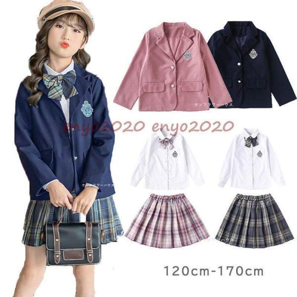 Rakuten - 卒業式 フォーマルスーツ 入学式 スーツ 女の子 女子 高校生 中小学生 レデイース ワンピース シャツ 3点セット ネクタイ付き 卒服 発表会 入学式
