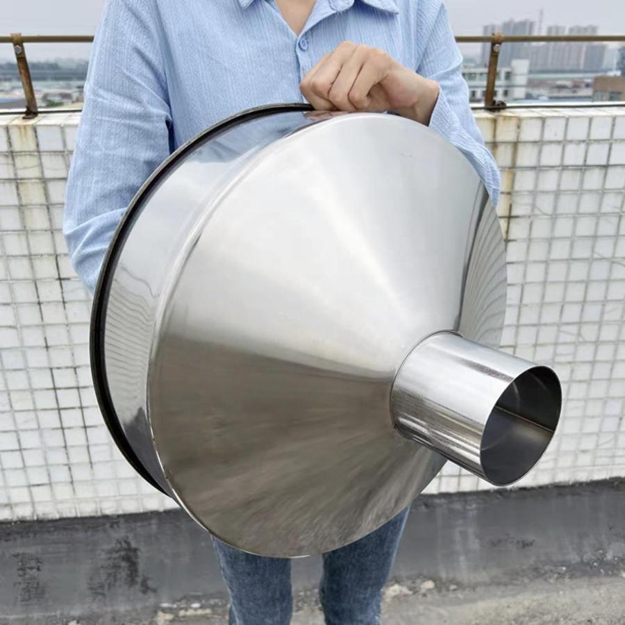 Rakuten - じょうご 特大ロートファンネル 大型 漏斗 充填 ディスペンサー 広口 ステンレス製 厚い手 大口径 40cm 耐久性 多機能 実用 洗いやすさ オイル ワイン 冷たい飲