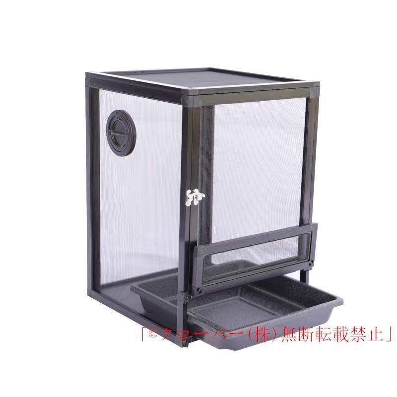 Rakuten - ケージ爬虫類飼育ケージカメレオンボックスクローバー32x32x46cm45x45x80cm50x50x100cm特大通気性カメレオン繁殖メッシュケージベルトアクリルドア脱出防止飼