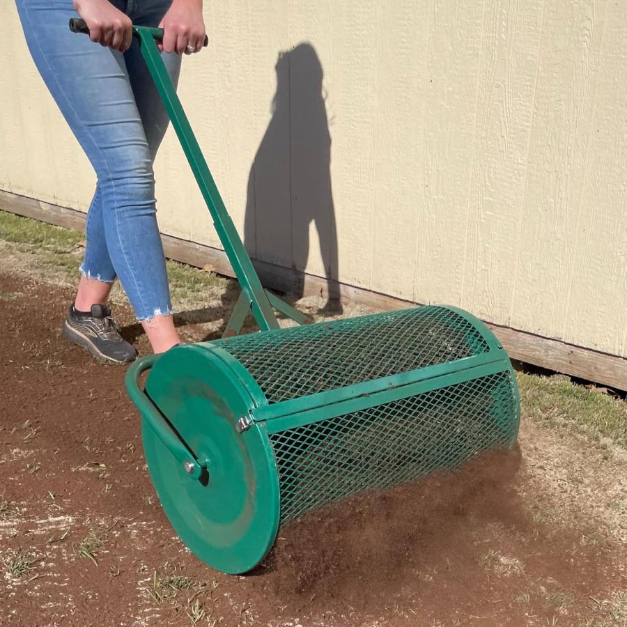 肥料散布機 軽量金属メッシュ 芝生堆肥散布機 表土スプレッダー トップドレッシン...