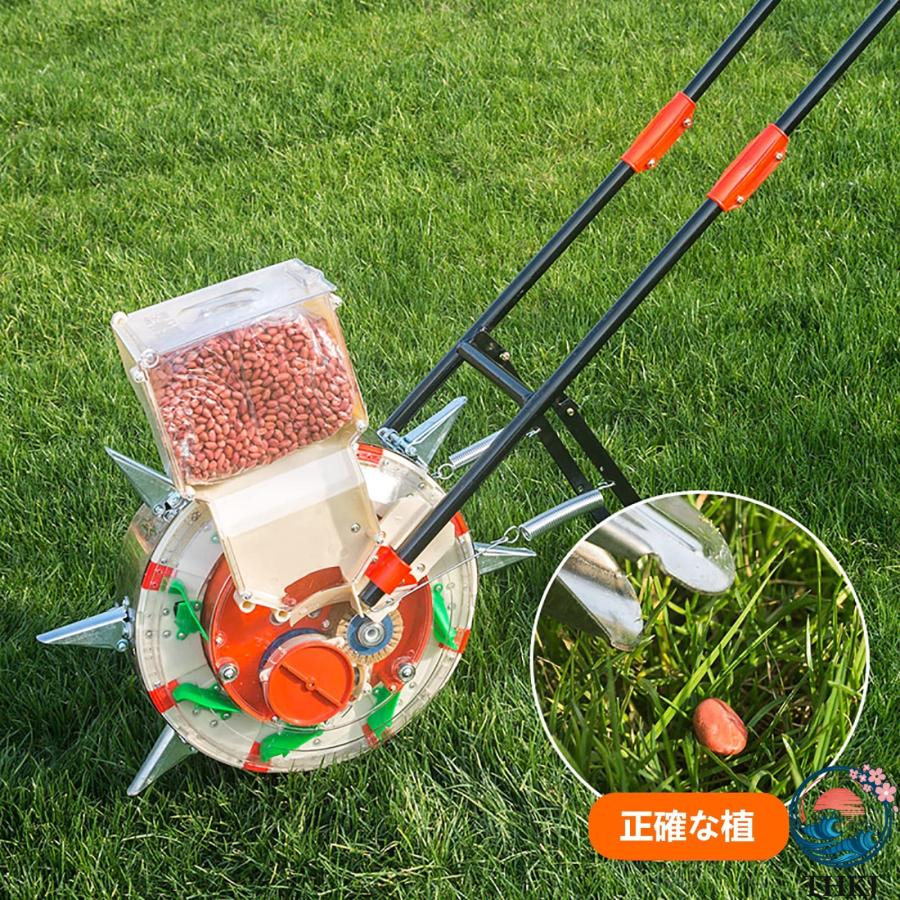 initializmのガーデン農業種子ディスペンサー、肥料播種機、芝生用、精密手動播種機トウモロコシ綿大豆ピーナッツプランター 手動種｜アングル2
