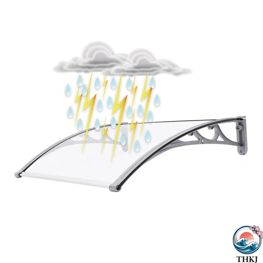 乐天商城 - 屋根 ひさし 庇 後付け 雨よけ 玄関ひさし 窓オーニング テラス屋根雨雪保護 梅雨対策 パティオ日除け 日焼け対策 窓の屋根 PC耐久ボード アルミ合金ブラケット