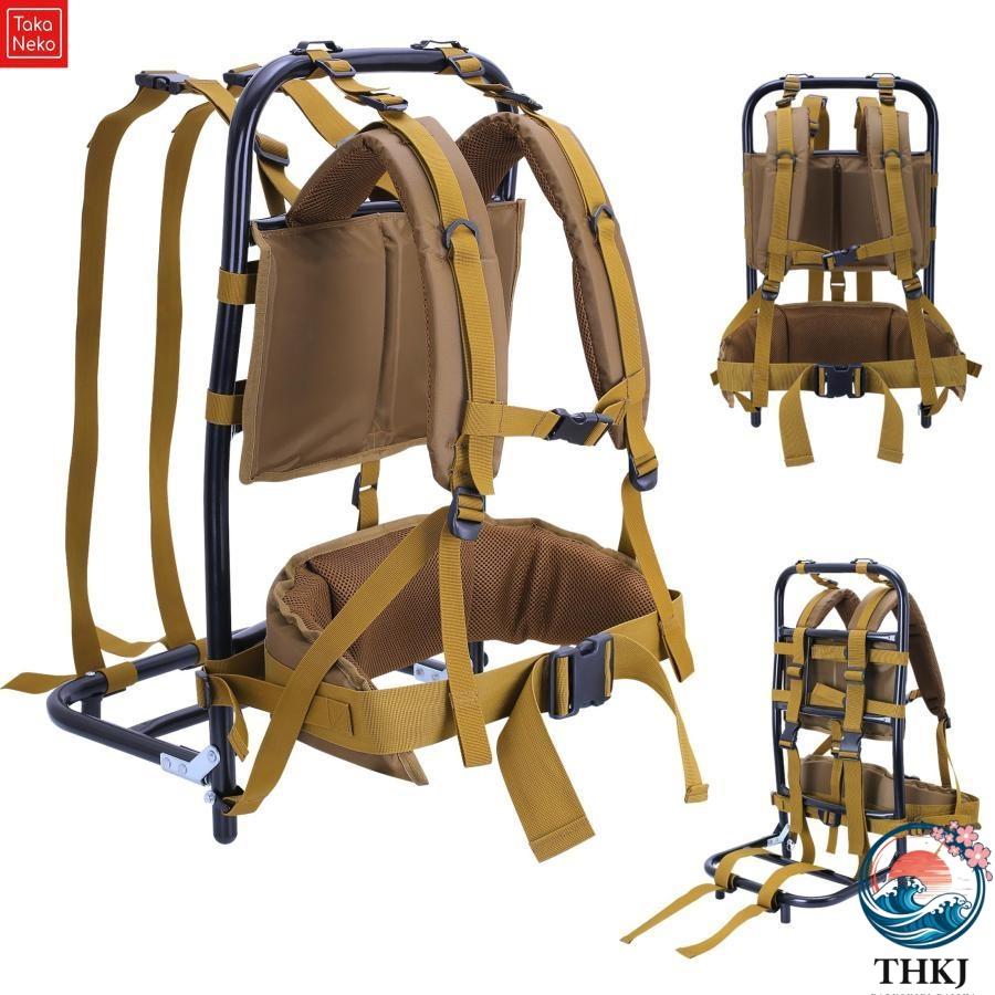 Rakuten - 超荷重75kg 背負子 キャリー 軽量 背負う補助具 背負い子 背負投 釣りや登山に適する 背負い持ち しょいこ 折りたたみ可能