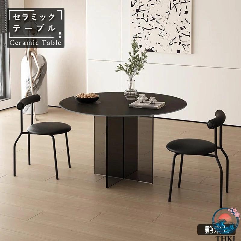ダイニングテーブル 丸テーブル 100 テーブル セラミックテーブル セラミック天板 食事テーブル テーブル リビングテーブル 幅80 2人 [2]