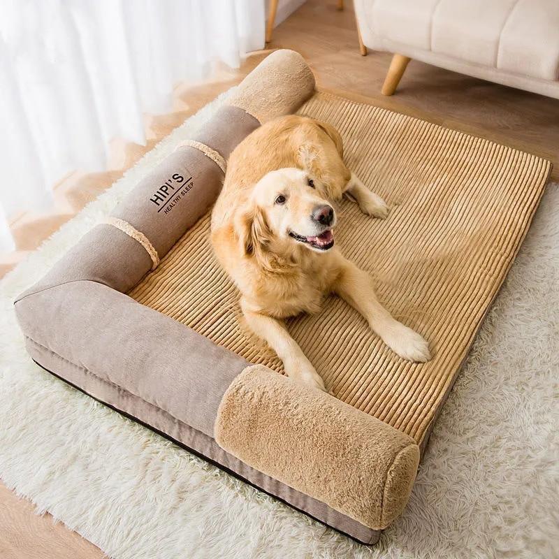 Rakuten - ペットベッド ペットソファー ペットクッション 寒さ対策 高齢犬 子犬 猫 多頭飼い 取り外せるカバー 滑り止め 中大型犬 洗える ペット用ベッド ぐっすり眠る