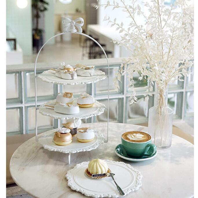 Rakuten - ディスプレイスタンド ハイティースタンド ケーキ屋の写真道具　スイーツラック　お洒落 可愛い 3段 株式会社S＆L シャイニングリボン＆レース