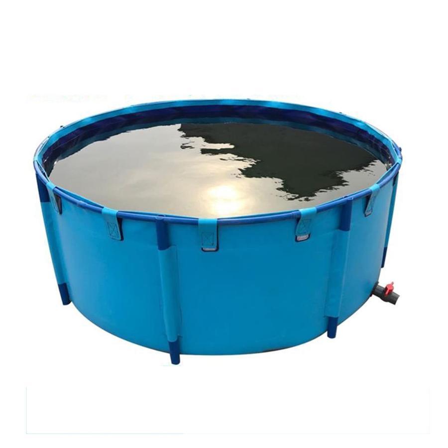 乐天商城 - ラウンド キャンバス 養魚池 プール 金属製ブラケット付き 大型 折りたたみ 子供用プール 水槽 鯉の飼育に 農業用 設置が簡単