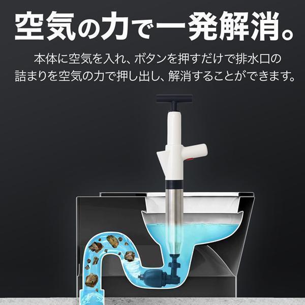 パイプクリーナー 加圧式 排水口 排水溝 つまり ポンプ一体型 排水管 トイレ掃除 ...
