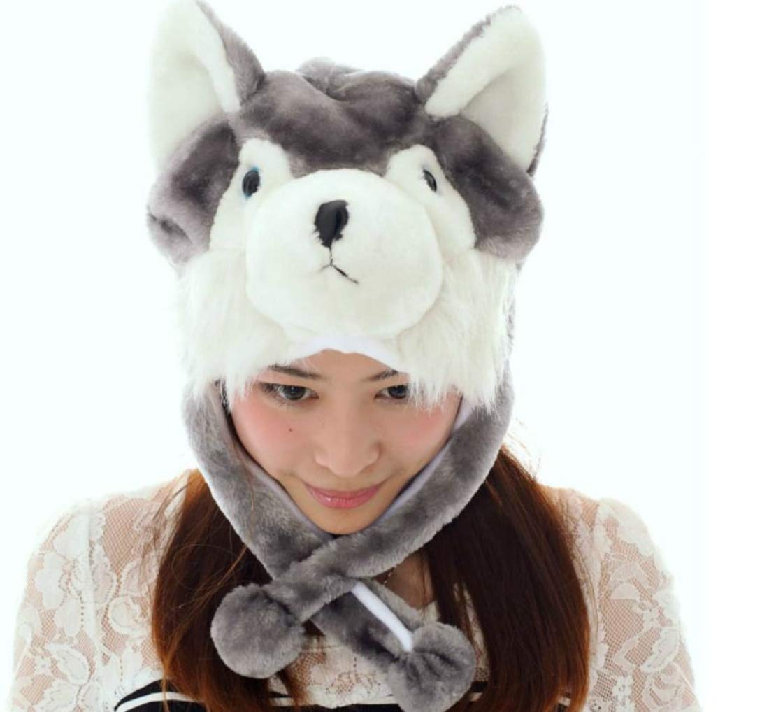 全10種 帽子 羊 熊 象 動物 の 被り物 暖かい モコモコ キャップ 冬 雪 風 防寒 耳あて  ...