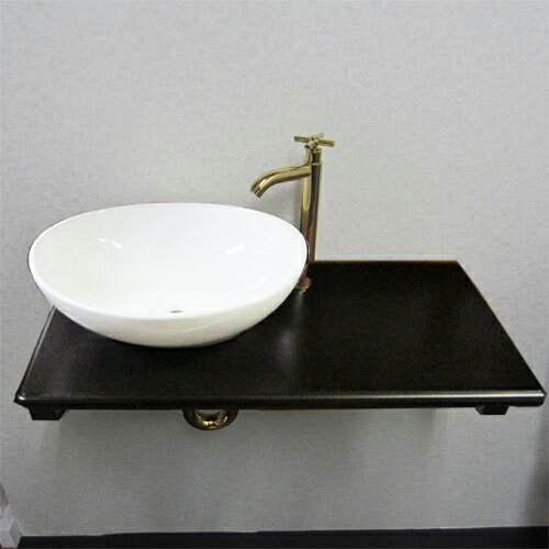 洗面ボウル 天板 排水栓 単水栓 蛇口 排水トラップ ブラケット セット おしゃれ かわいい 陶器 手洗い鉢 ベッセル 壁付け 交換 リフォーム diy 大きい 大きめ 木 おすすめ 洗面台 トイレ 賃貸 店舗 販売 オーバーフロー無し サイズ 幅 750 奥行き 350 高さ 【Eセット34b】