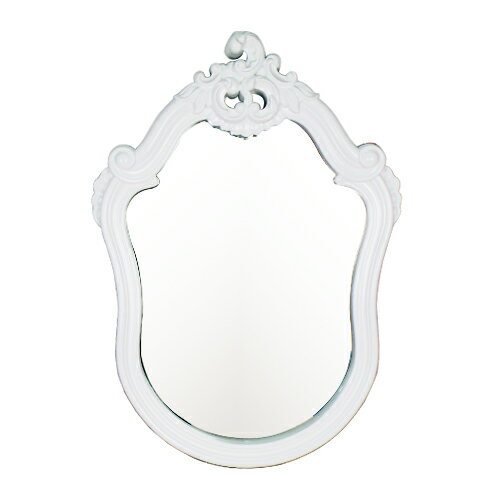 洗面鏡 ミラー おしゃれ 壁掛け フレーム付き PVC 白 ホワイト W550×H775×T75 INK-0701012H