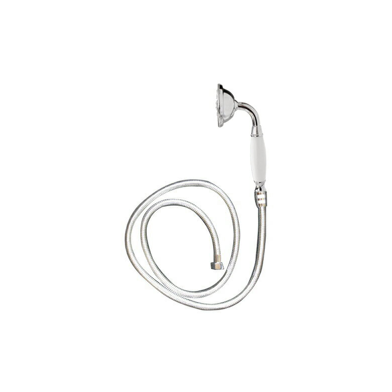 シャワーヘッド ホース付き(1.5m) 陶器取っ手 おしゃれ 交換 呼び径 13 銀 シルバー | 品番INK-9999067Hset