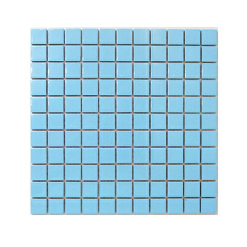 モザイクタイル 25角 DIY 陶器 裏ネット張り 水色 ブルー 11枚セット(約1m2) | 品番INK-YD2501