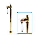 ストレート止水栓 床給水用 接続径 G1/2 陶器レバー おしゃれ リフォーム DIY 金 ゴールド | 品番INK-0304037GT