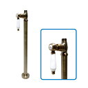 ストレート止水栓 床給水用 接続径 G1/2 陶器レバー おしゃれ リフォーム DIY 古銅 | 品番INK-0304040GT