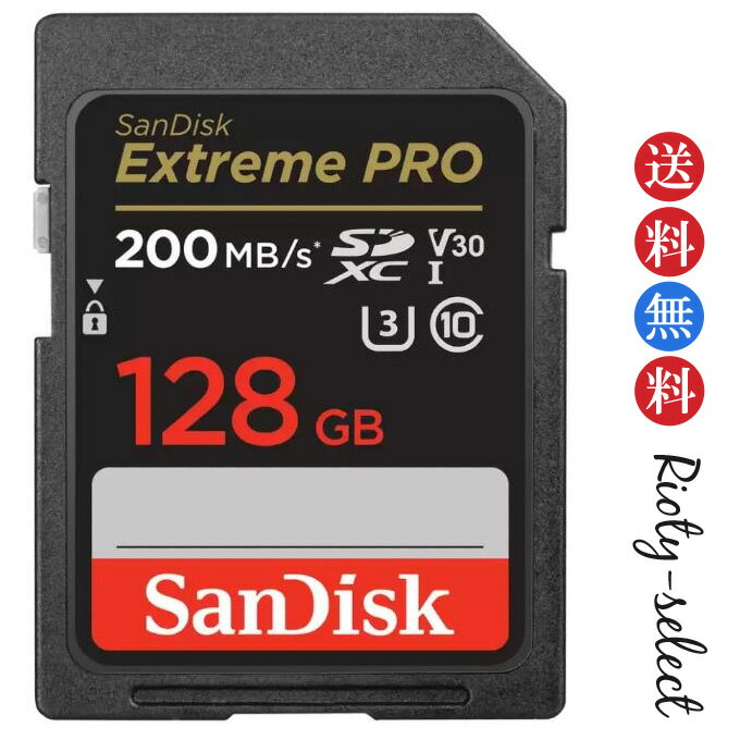 128GB SDXCJ[h SDJ[h SanDisk TfBXN Extreme Pro UHS-I U3 V30 R:200MB/s W:90MB/s SDSDXXD-128G COpbP[W