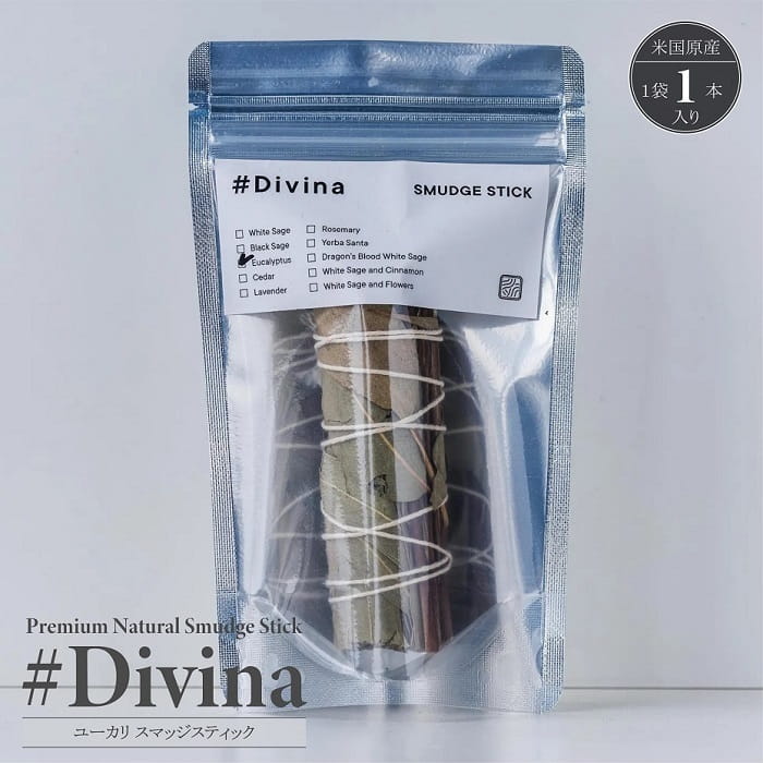 アロマ お香 Divina ディヴィーナ ユーカリ スマッジスティック 1本入り 米国原産 ...
