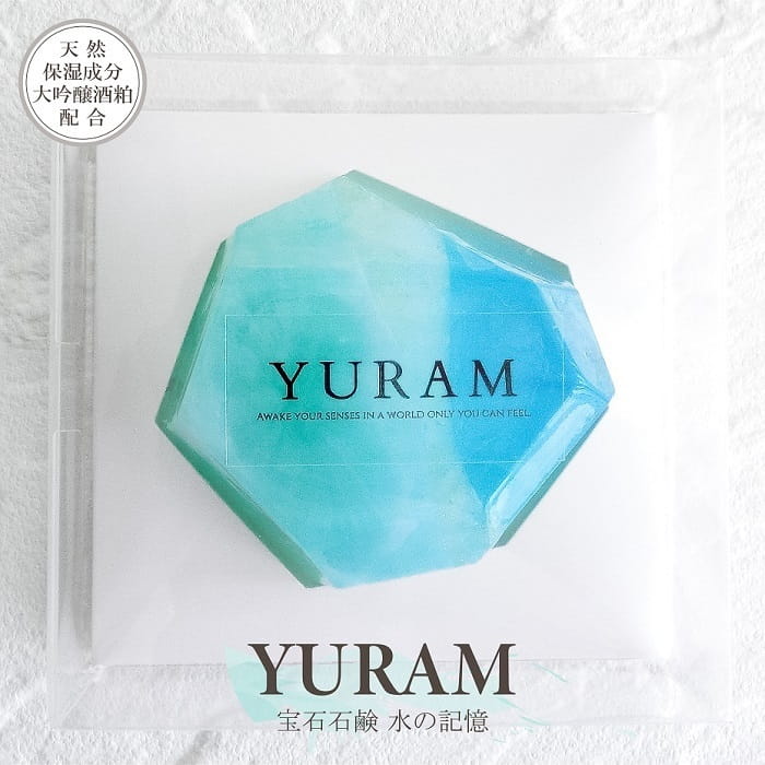 Rakuten - 石けん YURAM 宝石石鹸 水の記憶 ガーデニアの香り ストーリーカード付属 60g クリアケース入り アクアマリン 小田原産 大吟醸酒粕配合 ハンドメイド アロマ フレグランス ソープ 固形石鹸 ボディケア ハンドケア いい香り かわいい きれい 母の日 ギフト プレゼント