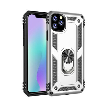 半額！ iPhone11 ProMax スマホケース 背面ケース ハイブリッド 2重構造 TPU+PC 耐衝撃 マット メタリックカラー 落下防止 スタンド機能 ホルダーリング バンカーリング