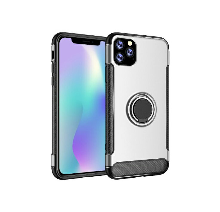 乐天商城 - iPhone11Pro スマホケース 背面ケース ハイブリッド 2重構造 TPU+PC 耐衝撃 マット メタリックカラー 落下防止 スタンド機能 ホルダーリング