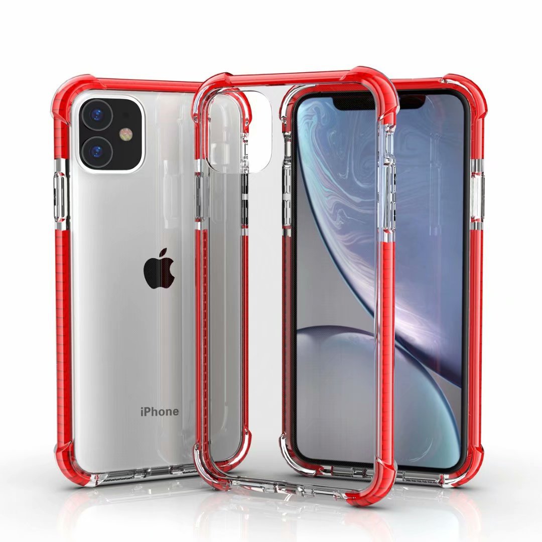 乐天商城 - iPhone12 iPhone12Pro 背面ケース ケース カバー 高級 高品質 耐衝撃 クリア シリコン エアバッグ バンパー フチカラー シンプル おしゃれ