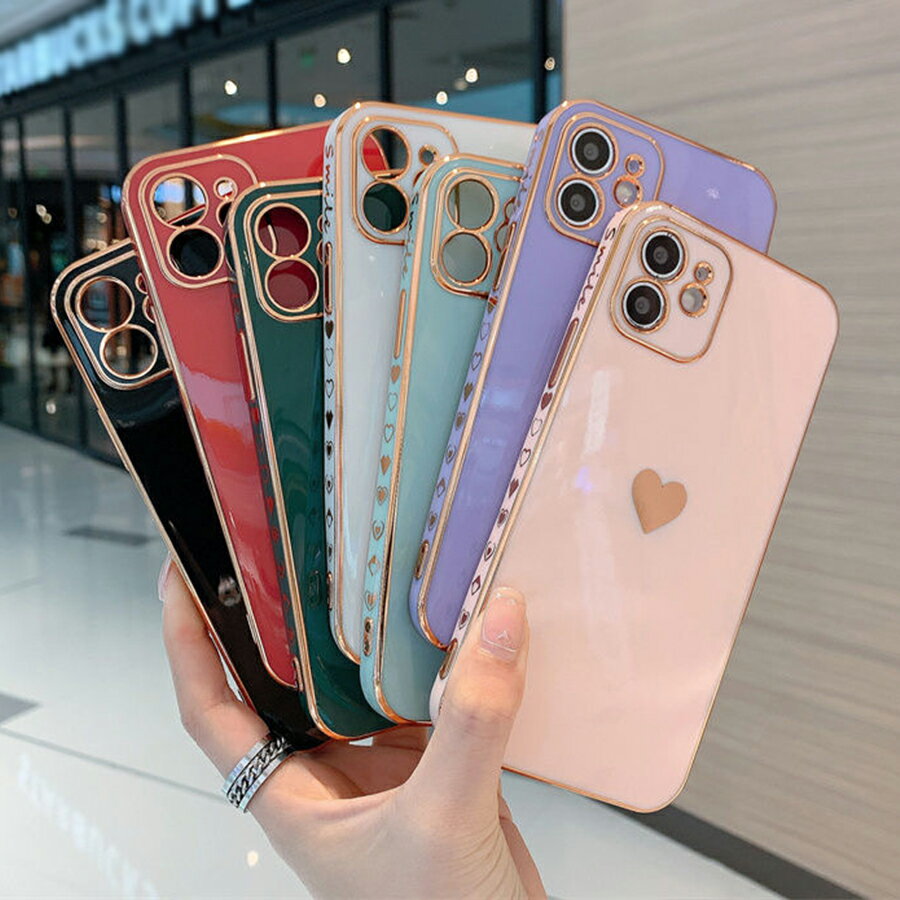 乐天商城 - iPhone15 iPhone14 iPhone13 iPhone12 iPhoneSE3 対応 ケース カバー 背面タイプ ソフトケース ハート メタリック メッキ カメラレンズカバー パステルカラー くすみカラー シンプル かわいい おしゃれ