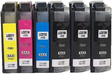 LC211-4PK + LC211BK ブラック2個 ＝ 6個セット ※4色+ブラック2個セット(合計6個) ICチップ付き 互換インク 残量表示可能 LC211BK LC211C LC211M LC211Y MFC-J997DN MFC-J997DWN MFC-907DN MFC-907DWN MFC-837DN MFC-837DWN