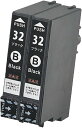 ICBK32 ×2本セット 互換インク ブラック 黒 単品 ICチップ付 残量表示可能 インクカートリッジ EPSON互換 EP社 エプソン ヒマワリ ( IC32 BK32 C32 M32 Y32 LC32 LM32 IC6CL32 IC4CL32 )