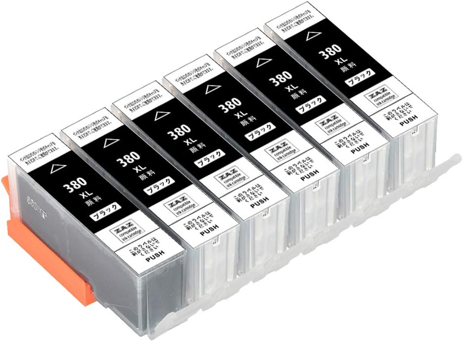 乐天商城 - BCI-380XLPGBK 互換インク ブラックのみ 6個セット BCI-380PGBK BCI-380BKの大容量版 顔料インク 1年保証付 ICチップ付き 残量表示可能 PIXUS TS8230 TS8130 TS6230 TS6130 TR9530 TR8530 TR7530 TR703 ZAZ 黒のみ 6個セット 6本セット