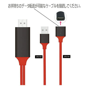iPhone android ミラーリング TYPE-C microUSB Lightning ケーブル 対応 iPhone iPad Galaxy Xperia などを ミラーリング HDMI 変換ケーブル Full HD テレビ 接続ケーブル iPad ライトニング 変換アダプタ iOS iPod Lightning モニター Office プレゼン cable-053