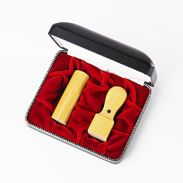 法人印鑑[手彫り仕上げ]・ロイヤル本柘ラグジュアリーセット/代表者印(丸寸胴21mm):角印(角天丸24mm):ロイヤルセットケース2本用【smtb-td】