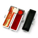 【即日発送(16時まで)】印鑑ケース 丸天丸 16.5mm〜18mm 朱肉付き 【もみ革印鑑ケース】【本牛革(ブラック)/内張(朱竹)】【印鑑ケースサイズ:16.5〜18mm(ミリ)用】【法人印鑑収納ケース】【あす楽即納発送】【法人/会社実印・代表者印鑑ケース 朱肉つき】