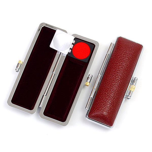 【即日発送(16時まで)】印鑑ケース 16.5mm〜18mm 朱肉付き 【ネオクローム印鑑ケース】【牛もみ皮(外装マルーン/内張マルーン)】【印鑑ケースサイズ:16.5〜18mm(ミリ)用】【即日対応】【女性/男性】【おしゃれ印鑑収納ケース】【あす楽即納】【16.5mm 18mm 朱肉つき】