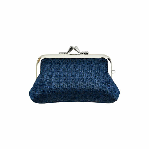 ご印鑑ケース[丸寸胴用]・ちとせ−ふじやま−がまぐちケース・藍・印鑑長さ約60mm・印面直径10.5mm〜12mm[FG-12-04]