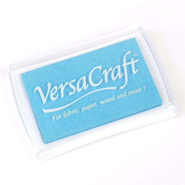 ツキネコ・バーサクラフトL・ペールアクア・Tsukineko・VersaCraft・Pale Aqua・盤面:76×47mm・本体:96×63×20mm(ゴム印・消しゴムはんこ用スタンプ台)