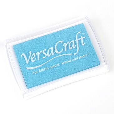 ツキネコ・バーサクラフトL・ペールアクア・Tsukineko・VersaCraft・Pale Aqua[VK-139]・盤面:76×47mm・本体:96×63×20mm(ゴム印・消しゴムはんこ用スタンプ台)