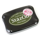 ツキネコ・ステイズオン・オリーブグリーン・Tsukineko・StazOn・Olive Green[SZ-51]・盤面:76×47mm・本体:99×68×19mm(ゴム印用スタンプ台)