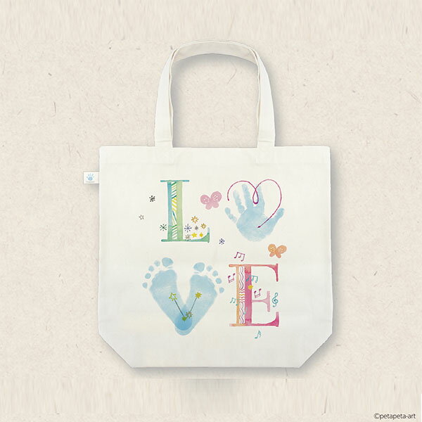 シャチハタ・手形・足形アート制作キットFirstArt（ファーストアート）布用・トートバッグ・LOVE・スタ..