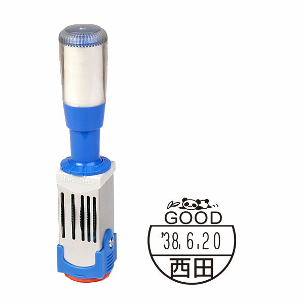 シャチハタ・データースタンプ(イラストパターン印面)・年号分割式[DS-21RBM]・日付印／受領印[略西暦..