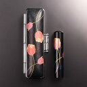 【送料無料】黒水牛現代蒔絵の個人印鑑セット/花/チューリップ/12mm 個人いんかん はんこ ハンコ 判子 就職祝い ギフト 祝い プレゼント 贈りもの 女性 男性 子供