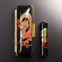 【送料無料】黒水牛現代蒔絵の個人印鑑セット/開運(龍)/赤龍/13.5mm 個人いんかん はんこ ハンコ 判子 就職祝い ギフト 祝い プレゼント 贈りもの 女...