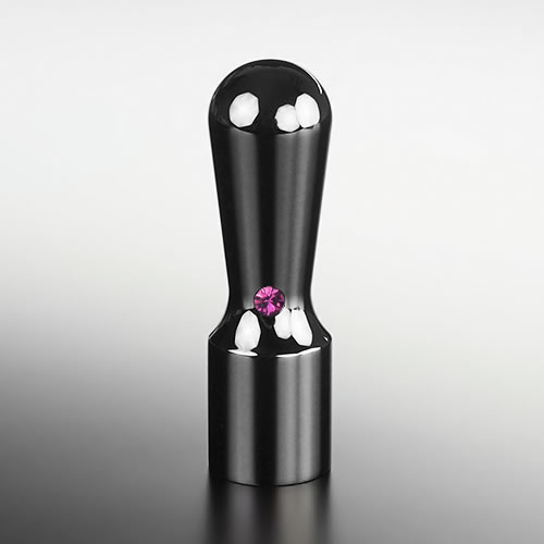 【送料無料】法人印鑑/銀行印/ブラックチタン ミラーブラック/丸天丸(クリスタルアタリ付)/アメジスト/..