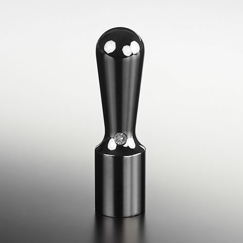 【送料無料】法人印鑑/銀行印/ブラックチタン ミラーブラック/丸天丸(クリスタルアタリ付)/ブラックダイヤ/16.5mm/ケース別売 法人用 社判 社印 判子 いんかん はんこ ハンコ 会社設立 仕事 登記 開業 起業