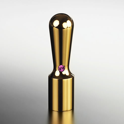 【送料無料】法人印鑑/銀行印/ゴールドチタン ミラーゴールド/丸天丸(クリスタルアタリ付)/アメジスト/16.5mm/ケース別売 法人用 社判 社印 判子 いんかん はんこ ハンコ 会社設立 仕事 登記 開業 起業