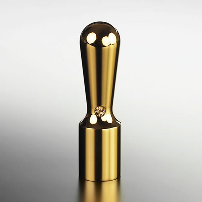 【送料無料】法人印鑑/銀行印/ゴールドチタン ミラーゴールド/丸天丸(クリスタルアタリ付)/ライトピー..