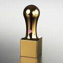 【送料無料】法人印鑑/角印/ゴールドチタン ミラーゴールド/角天丸(スワロフスキーアタリ付)/ライトローズ/21mm/ケース別売 法人用 社判 社印 判子 いん...